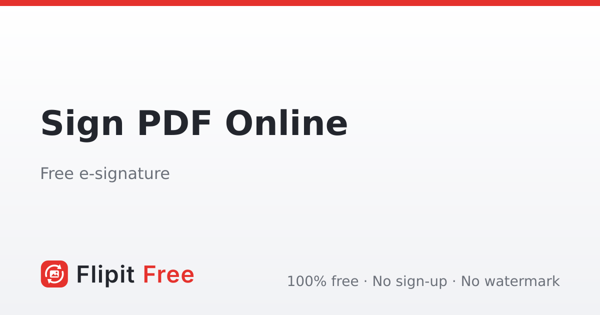 Sign PDF Online Free - Add a Signature to a PDF | Flipit Free